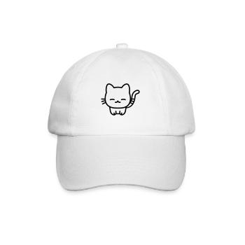 Katze - Baseballkappe - Weiß/Weiß - Vorne