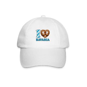 J’aime le bretzel de Bavière - Coeur - Dire - Casquette classique - blanc/blanc - Devant