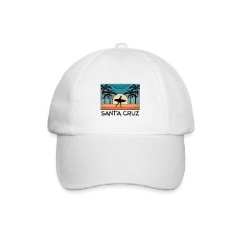 Santa Cruz Vintage CA Californien Surfer Geschenk - Baseballkappe - Weiß/Weiß - Vorne