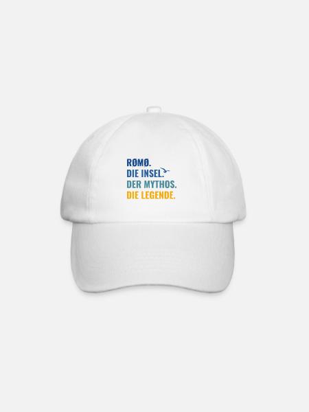 Rømø Römö Dänemark Insel Mythos Legende - Baseballkappe - Weiß/Weiß