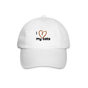 I love my cats - Baseballkappe - Weiß/Weiß - Vorne