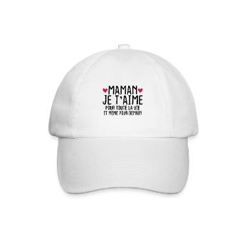 Maman je t'aime pour toute la vie - Casquette classique - blanc/blanc - Devant