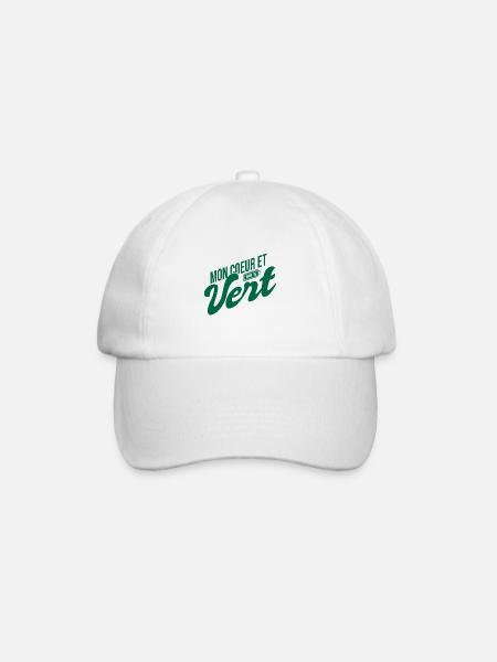 Verts 100 % vert stéphanois football st étienne - Casquette classique - blanc/blanc