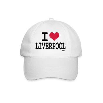 ich liebe liverpool by wam - Baseballkappe - Weiß/Weiß - Vorne
