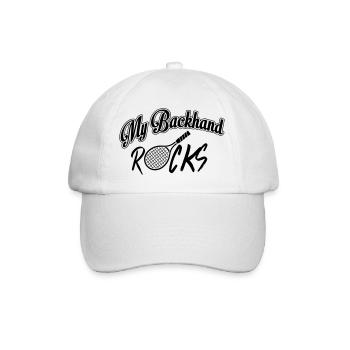 Tennis - my backhand rocks - Baseballkappe - Weiß/Weiß - Vorne
