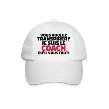 Vous voulez transpirer? je suis le coach - Casquette classique - blanc/blanc - Devant