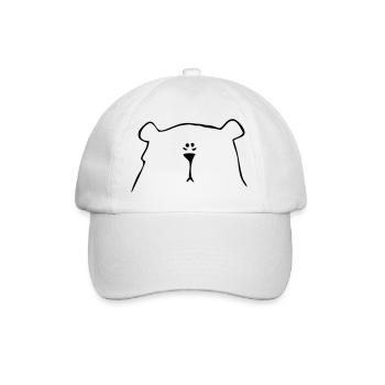 Eisbär Gesicht Kopf Bär Polarbär Nordpol - Baseballkappe - Weiß/Weiß - Vorne