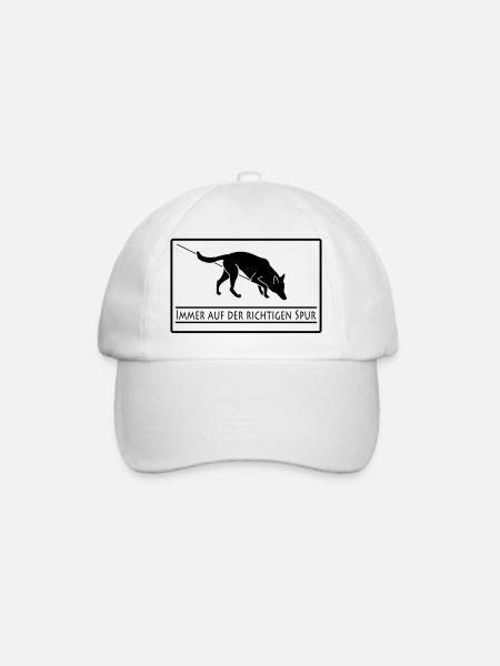 Fährtenhund invertiert - Baseballkappe - Weiß/Weiß