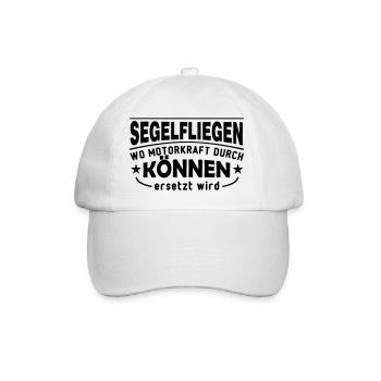 segelfliegen, wo motorkraft durch können ersetzt w - Baseballkappe - Weiß/Weiß - Vorne