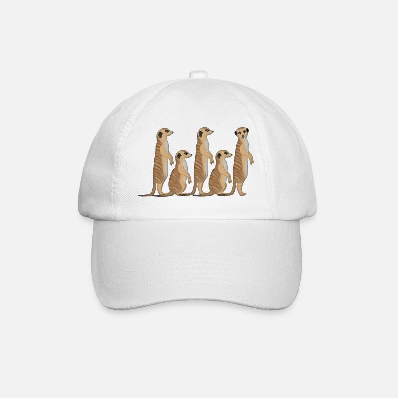 Erdmännchen Reihe - Baseballkappe - Weiß/Weiß