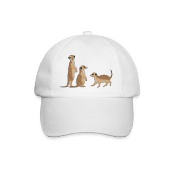 Three meerkats - Baseball Cap - white/white - Front