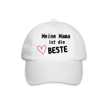 Mama ist die Beste - Baseballkappe - Weiß/Weiß - Vorne