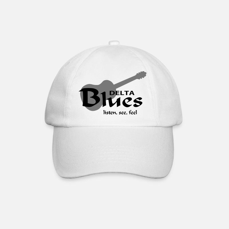 DeltaBluesListenSeeFeel - Baseball Cap - white/white