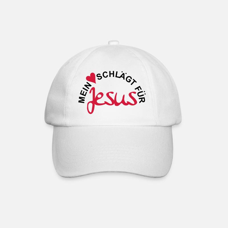 MEIN HERZ SCHLÄGT FÜR JESUS - Baseballkappe - Weiß/Weiß