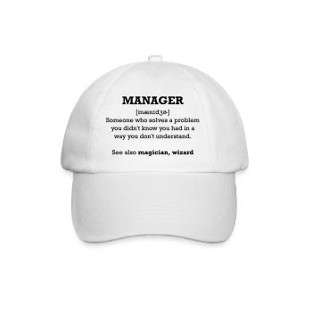 manager - wizard - Baseball Cap - white/white - Front