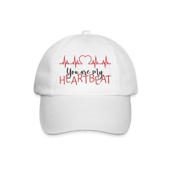 Tu es mon battement de cœur, battement de cœur - Casquette classique - blanc/blanc - Devant