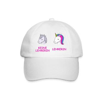 Unicorn Kontrast Lehrerin - Baseballkappe - Weiß/Weiß - Vorne