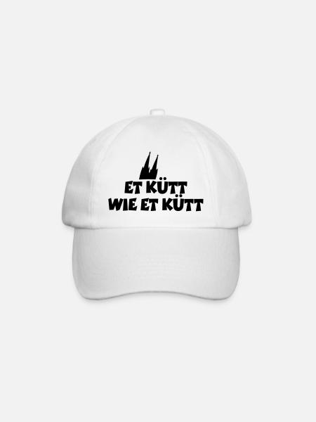 Köln Spruch Et kütt wie et kütt mit Kölner Dom - Baseballkappe - Weiß/Weiß