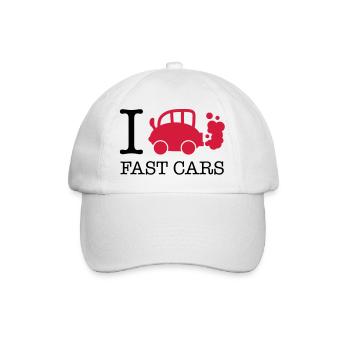 auto_love_fast_cars_f2 - Baseball Cap - white/white - Front