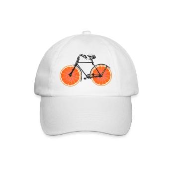 Fahrrad Orangen Früchte Velo Fahrräder Urbanbike - Baseballkappe - Weiß/Weiß - Vorne