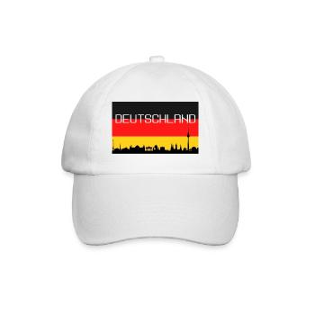 Deutschland Flagge Skyline - Baseballkappe - Weiß/Weiß - Vorne