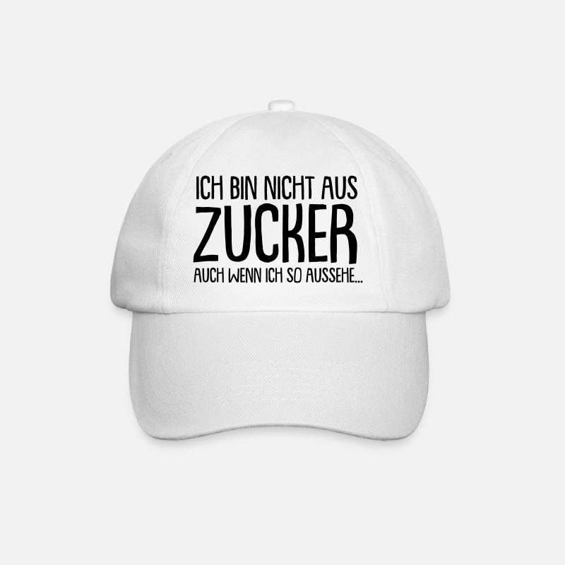 Ich bin nicht aus Zucker - Baseballkappe - Weiß/Weiß