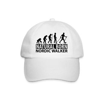 natural_born_nordic_walker__f1 - Baseballkappe - Weiß/Weiß - Vorne