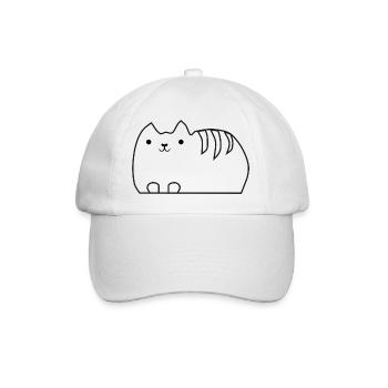 cat - Baseball Cap - white/white - Front