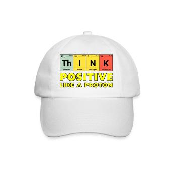 Penser positif, comme un proton - Casquette classique - blanc/blanc - Devant
