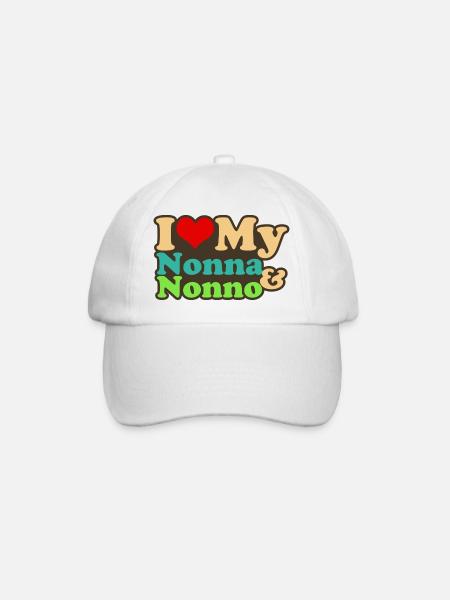 i love my nonna and nonno - Baseballkappe - Weiß/Weiß