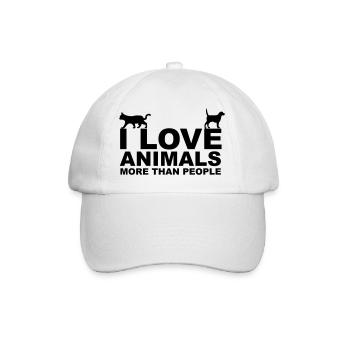 I Love Animals - Baseball Cap - white/white - Front