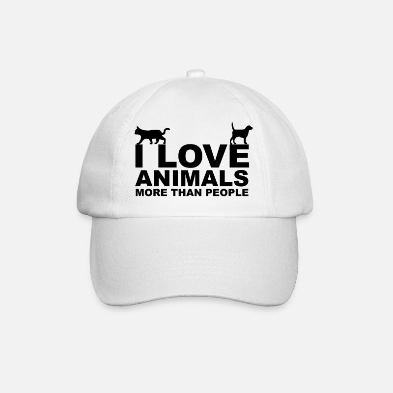 I Love Animals - Baseball Cap - white/white