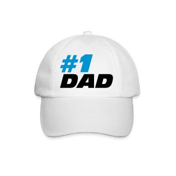 #1 Dad - Baseballkappe - Weiß/Weiß - Vorne