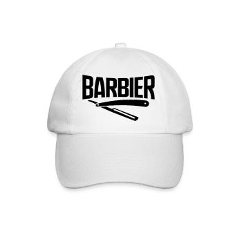 barber barber viking bart beard hairdresser sticker - Baseball Cap - white/white - Front