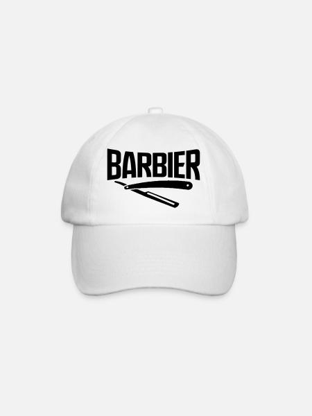 barbier barbier viking bart barbe coiffeur autocollant - Casquette classique - blanc/blanc