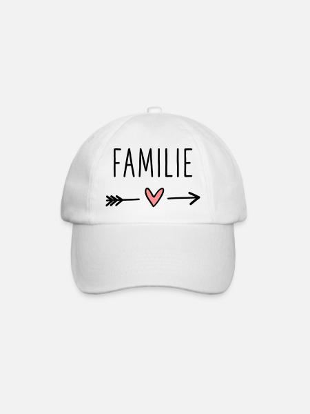 Familie Herz Pfeil Liebe Amor Zusammenhalt - Baseballkappe - Weiß/Weiß
