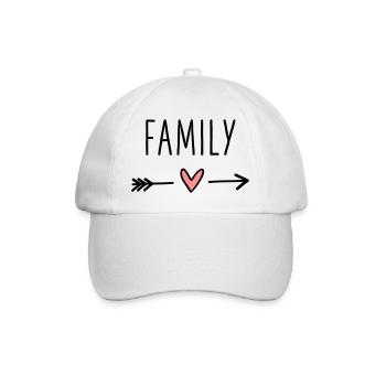 Family Herz Pfeil Liebe Amor Zusammenhalt - Baseballkappe - Weiß/Weiß - Vorne