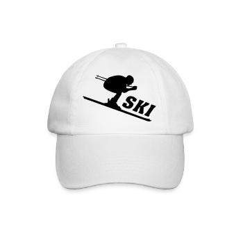 Ski, ski, skiing, après ski, freeski, winter - Baseball Cap - white/white - Front