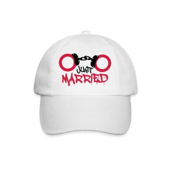 Juste mariés menottes commencés drôle - Casquette classique - blanc/blanc - Devant