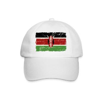 Kenya Vintage Flag - Baseballkappe - Weiß/Weiß - Vorne