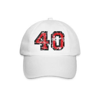 Nombre 40 - 40e Anniversaire Quarante - Casquette classique - blanc/blanc - Devant