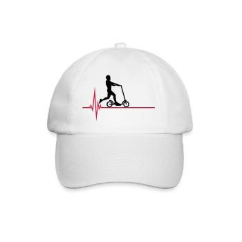 heart rate frequency pulse electric scooter scooter - Baseball Cap - white/white - Front