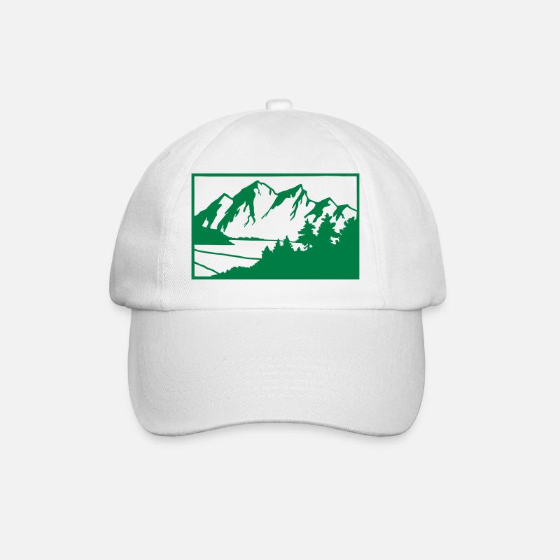 Berge - Baseballkappe - Weiß/Weiß