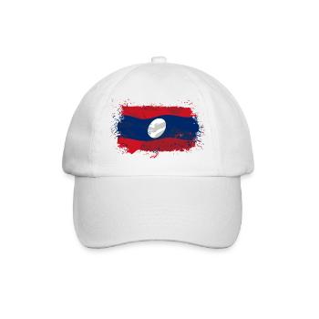 Laos Flag - Baseballkappe - Weiß/Weiß - Vorne