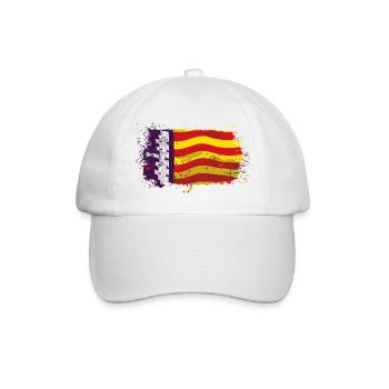 Mallorca Flag - Baseballkappe - Weiß/Weiß - Vorne