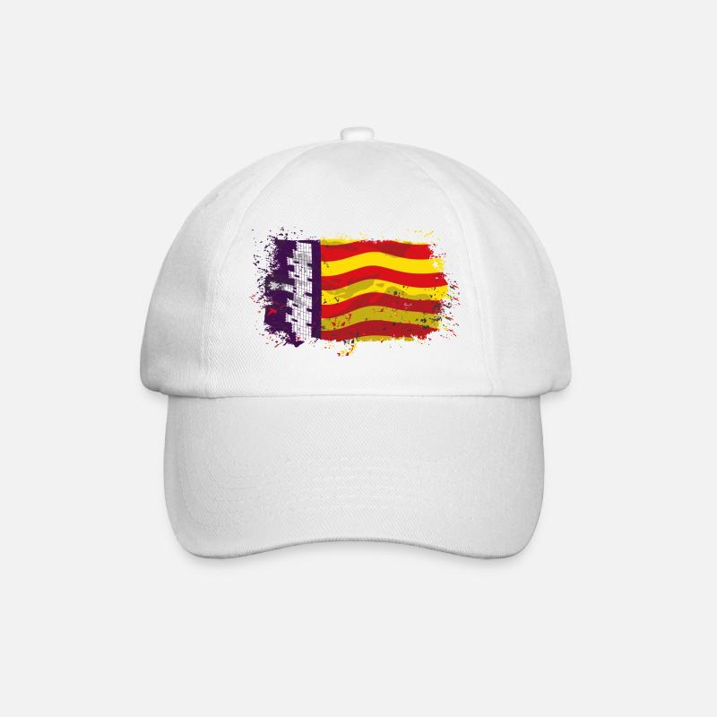 Mallorca Flag - Baseballkappe - Weiß/Weiß