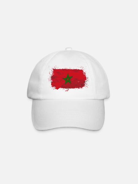 Morocco Flag - Baseballkappe - Weiß/Weiß