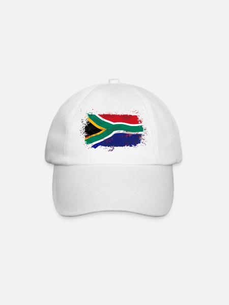 South Africa Flag - Baseballkappe - Weiß/Weiß