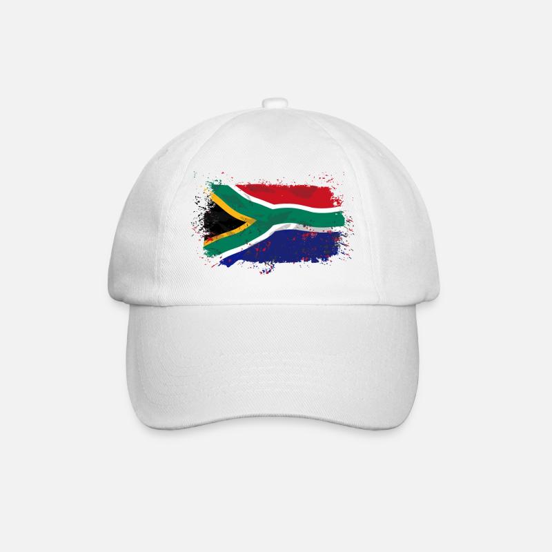 South Africa Flag - Baseballkappe - Weiß/Weiß