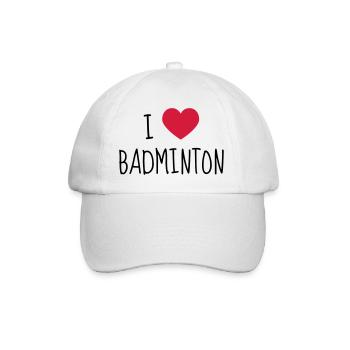 Badminton / Badminton Player / Birdie / Sport - Baseball Cap - white/white - Front